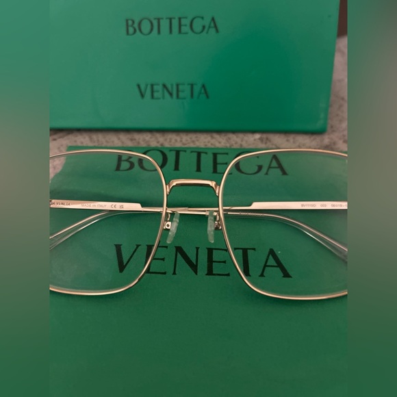 Bottega Veneta VB11100 Gold Square Metal Frame Eye Glasses ? Oversized main image 9